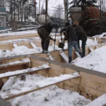 winter building